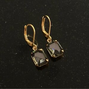 Elegant Gold and Black Diamond Crystal Earrings